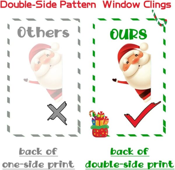 82PCS Christmas Snowflake Window Clings Stickers for Glass, Xmas Decals Decorations Holiday Snowflake Santa Claus Reindeer Decals for Party - Image 5