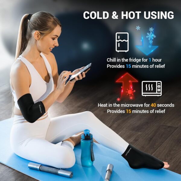 Comfytemp Knee Ice Pack Wrap for Swelling, Reusable Freeze Sleeve for Pain Relief, FSA HSA Eligible, Gel Ice Pack for Injuries, Meniscus Tear Knee Brace, Knee Compression Sleeve, Cold & Hot Therapy -L - Image 2