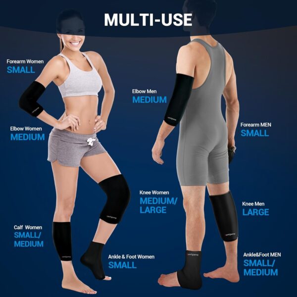 Comfytemp Knee Ice Pack Wrap for Swelling, Reusable Freeze Sleeve for Pain Relief, FSA HSA Eligible, Gel Ice Pack for Injuries, Meniscus Tear Knee Brace, Knee Compression Sleeve, Cold & Hot Therapy -L - Image 3