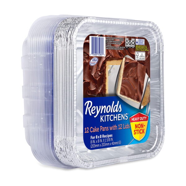 Reynolds Kitchens Aluminum 8" x 8" Cake Pans with Lids (12 ct.)