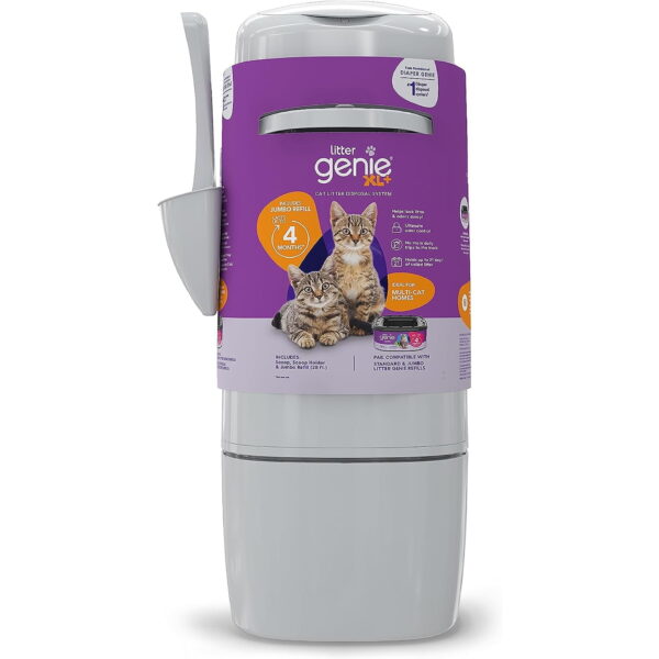 Litter Genie XL+ Cat Litter Disposal System for Ultimate Odor Control, with One New Jumbo Refill